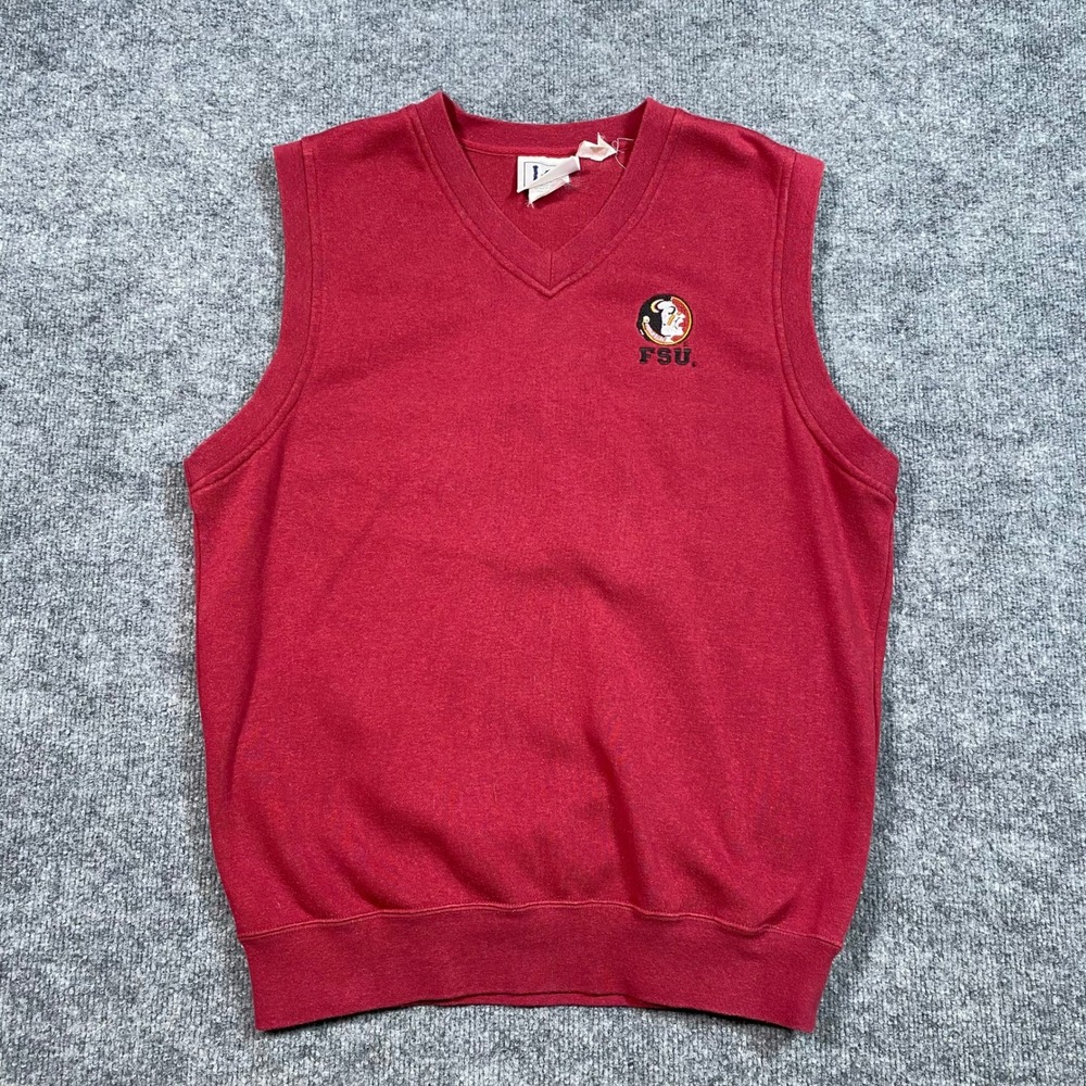 Lee Sport FSU Florida State Seminoles Sweatshirt Vest Garnet Mens Medium Vintage
